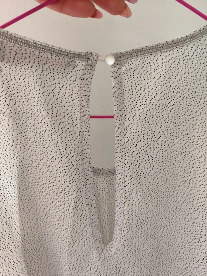 Débardeur cache cache blanc gris argenté - photo numéro 4