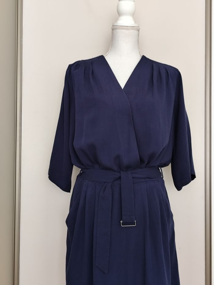 Robe Comptoir des cotonniers taille 40 bleu marine automne hiver - photo numéro 3