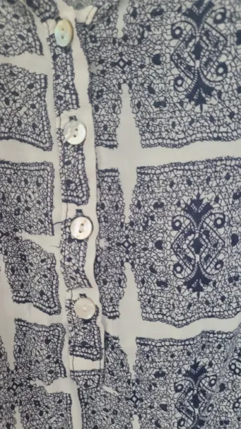 Blouse bleue imprimé