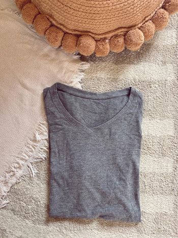 Tee-shirts basique col V homme gris