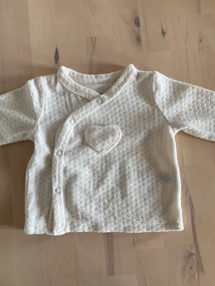 Lot 3 gilets - taille 1 mois - photo numéro 4