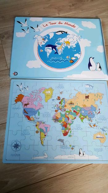 puzzle le tour du monde en bois neuf