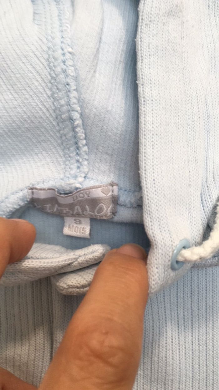 Gilet sweat 9 mois bleu ciel kimbaloo - photo numéro 2