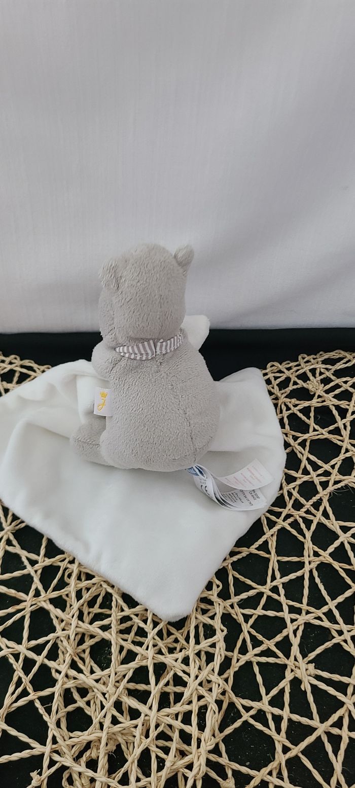 Doudou hippopotame gris mouchoir JACADI - photo numéro 4