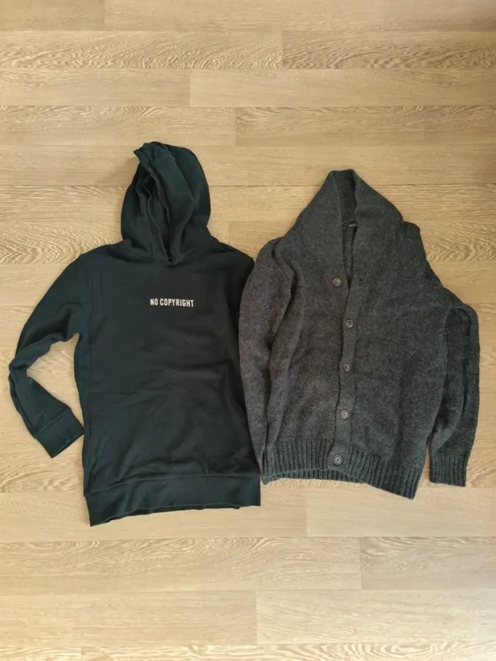 1 sweat et 1 gilet garçon taille 12 ans