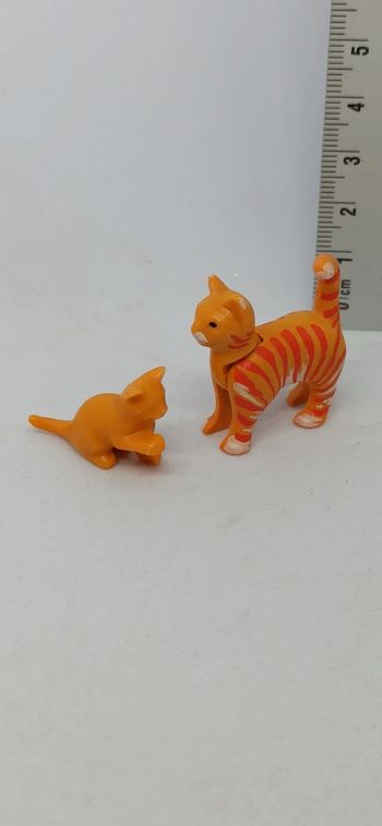 Chat tigré et chaton clair playmobil