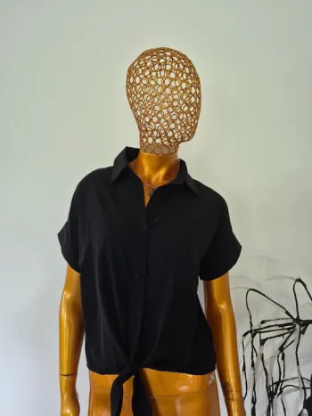 Chemise Noire a nouer Femme Taille S/M