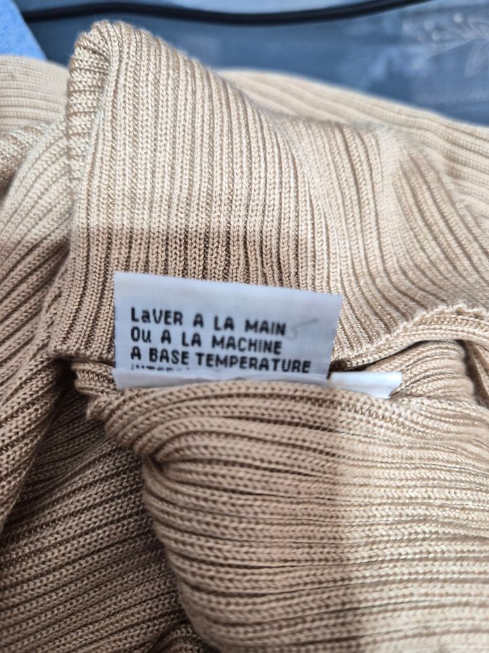 Top en soie côtelée beige – Soie Pour Soi – Taille unique – 100% soie – Très bon état - photo numéro 7