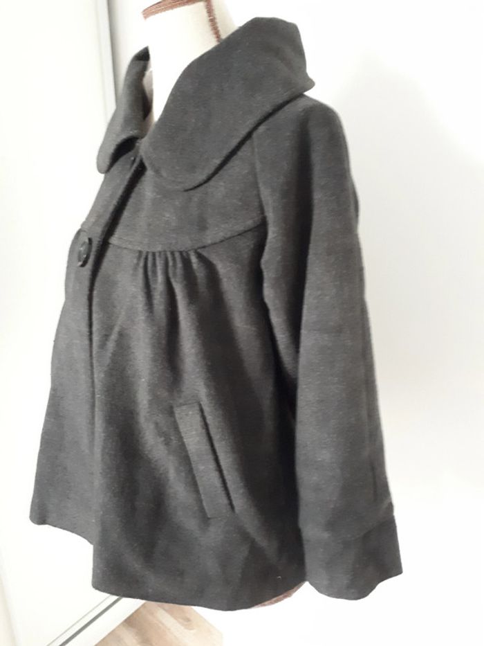 Etat neuf veste paletot gris foncé taille S (36-38) - photo numéro 3