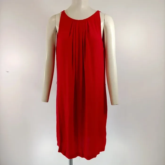 Robe rouge Camaïeu fluide taille 40 col rond dos noué A001 - photo numéro 2