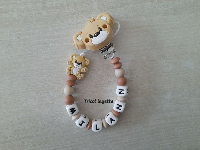 Attache tétine ourson