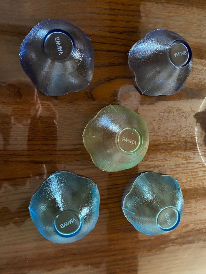 set 5 coupes/coupelles/bols à snack, vintage français 1980-1990, - photo numéro 2