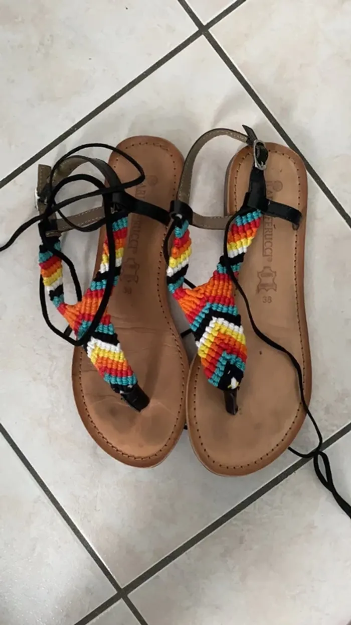 paire de tong à lacet coloré 38 - photo numéro 4