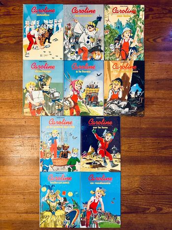 Lot de 10 bd Caroline anciennes livres albums Pierre Probst Hachette Jeunesse