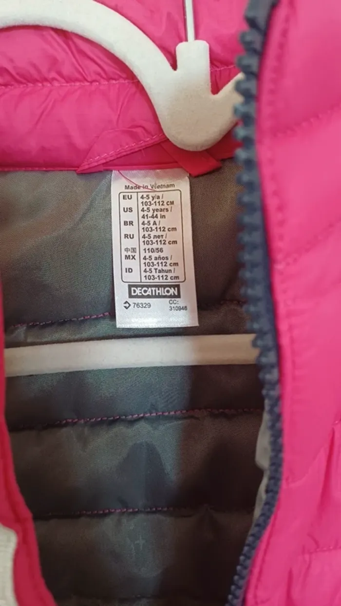 Doudoune rose Quechua 4/5 ans - photo numéro 4