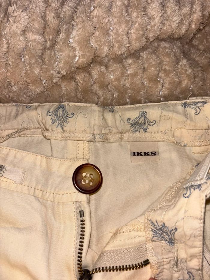 Short IKKS beige coton/lin – Taille 8 ans - photo numéro 5