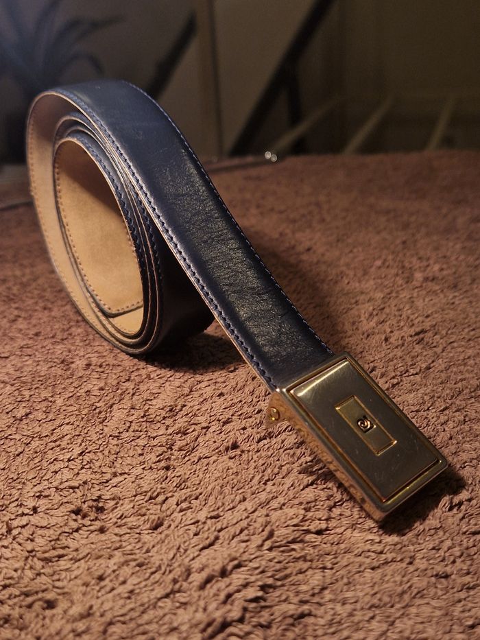 Ceinture cuir bleu marine pierre cardin - photo numéro 6