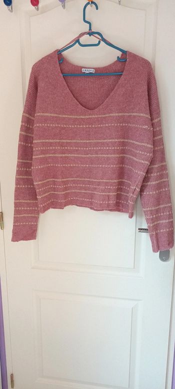 Pull marinière or et rose