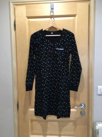 Chemise de nuit noire imprimée étoiles