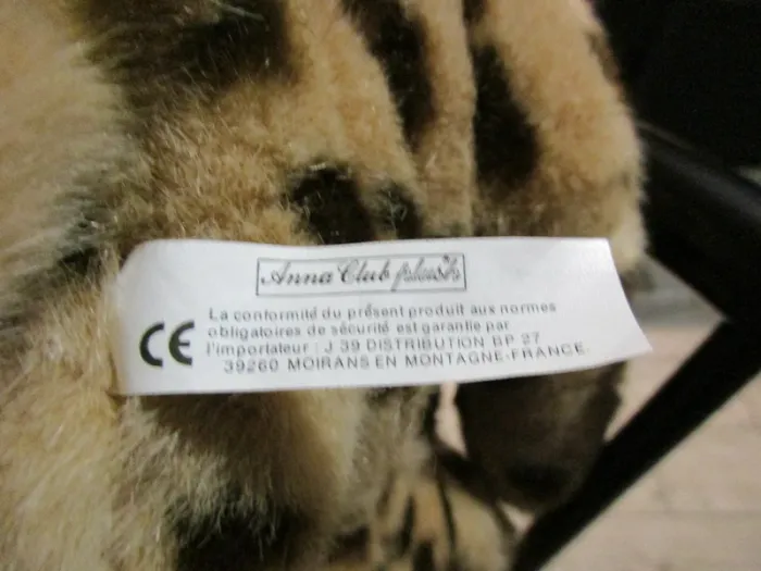 bébé peluche léopard neuf anna club plush avec étiquettes - photo numéro 5