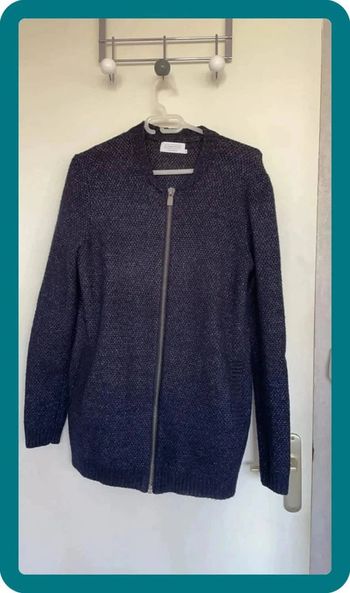 Pull zippé marine
