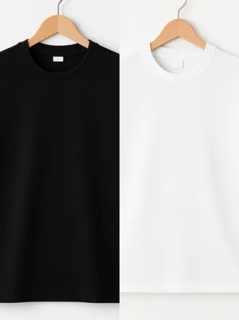 Lot de 2 t shirts noir et blanc 100% coton taille L