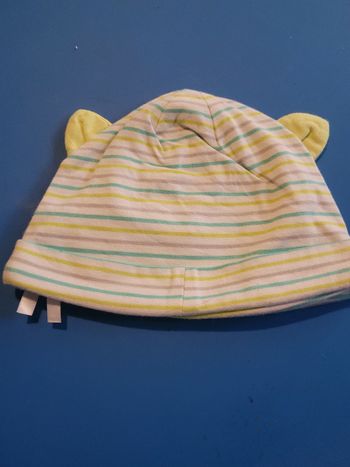 Bonnet raye vert 0-6mois