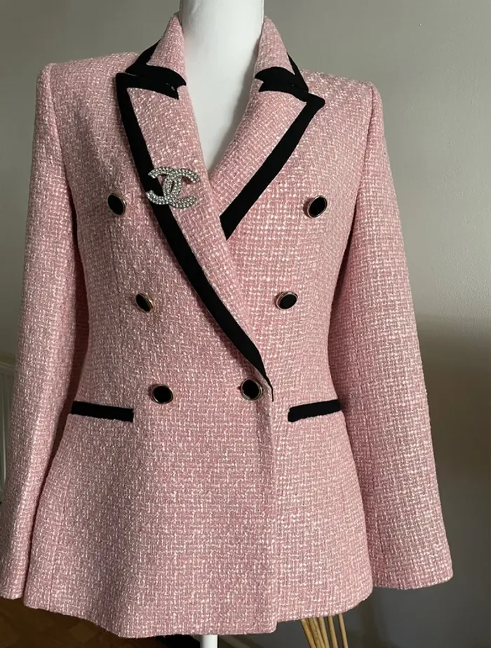 Veste blazer tailleur Zara tweed taille S - photo numéro 8