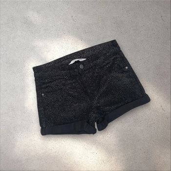 Short noir avec paillettes argentées automne-hiver 10 ans