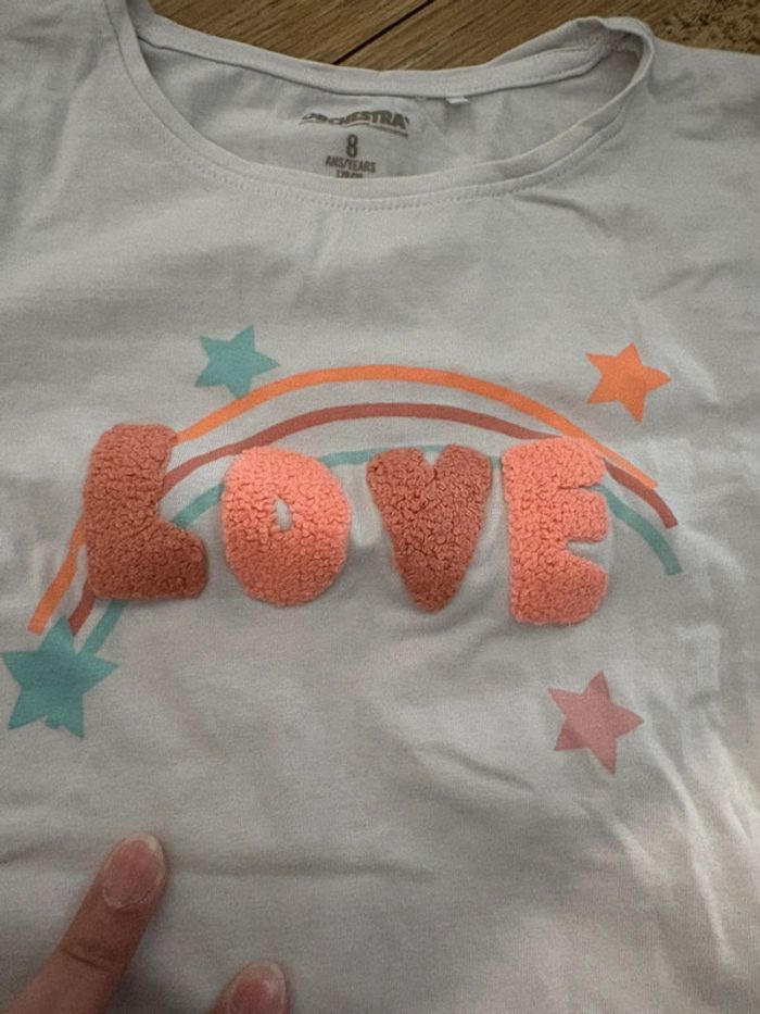 T-shirt manches longues « love » 8 ans - photo numéro 3
