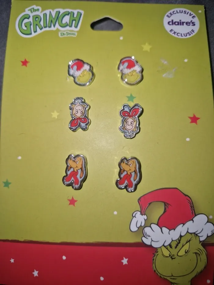 Boucle d oreilles grinch - photo numéro 3
