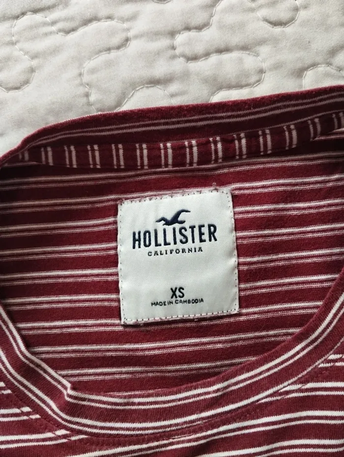 T-shirt Hollister bordeaux taille XS femme - photo numéro 3