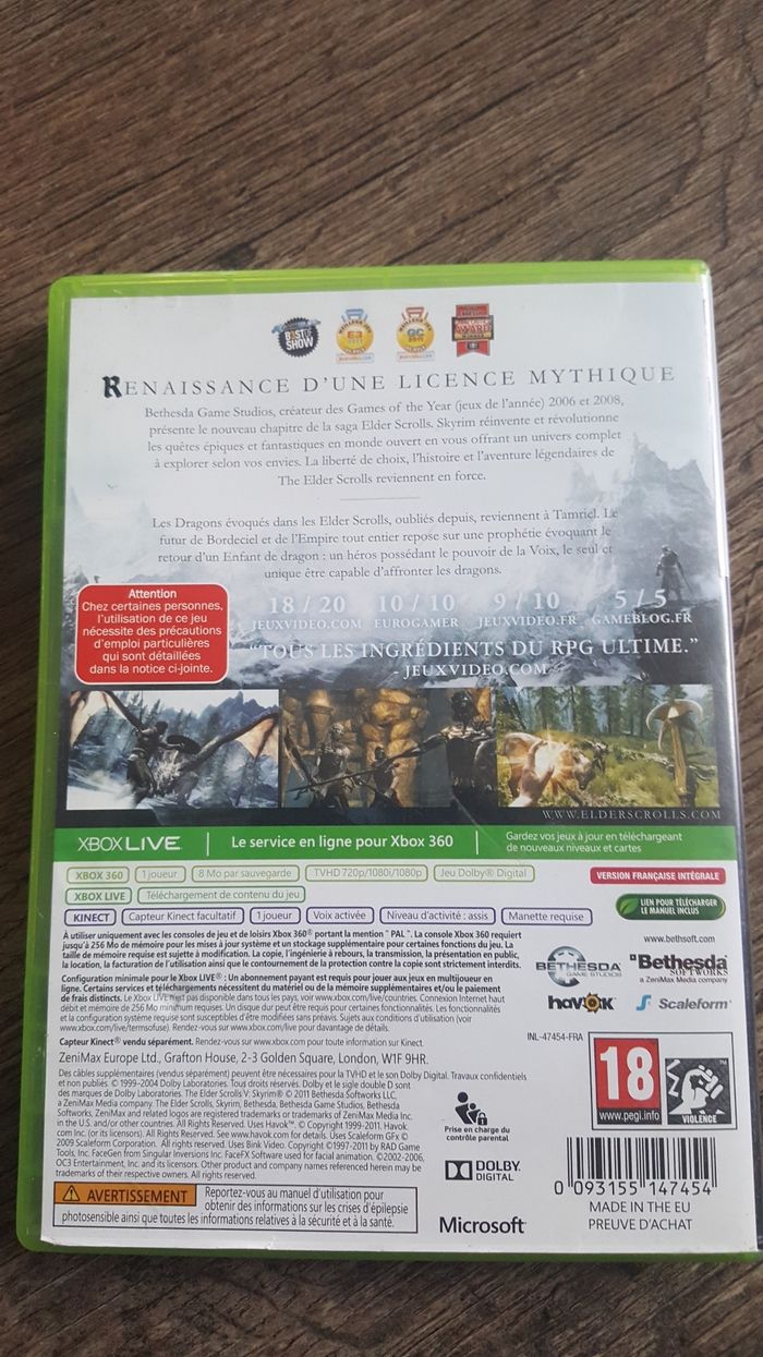 Jeu Xbox 360 Skyrim - photo numéro 2
