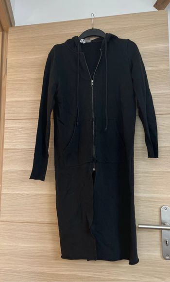 Long gilet capuche