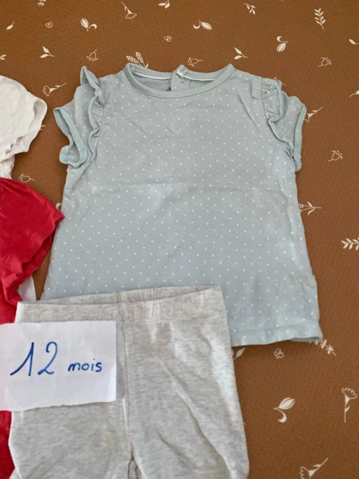 Lot tee-shirts + short 12 mois - photo numéro 3