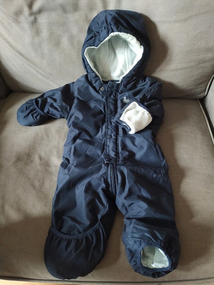 Combinaison combi-pilote peau de pêche bleue marine - Pocopiano - 62 68 cm 6 mois