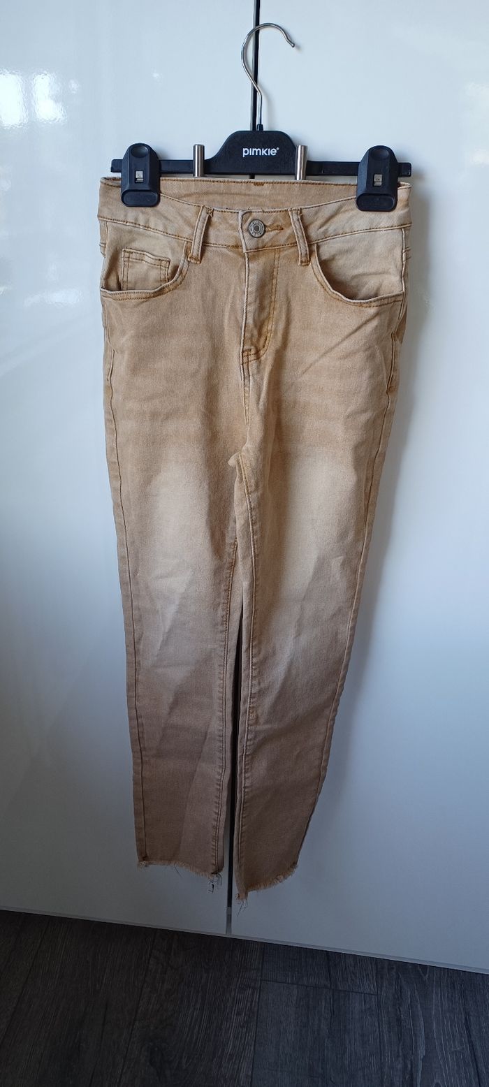 Pantalon femme jeans élastique taille s - photo numéro 2