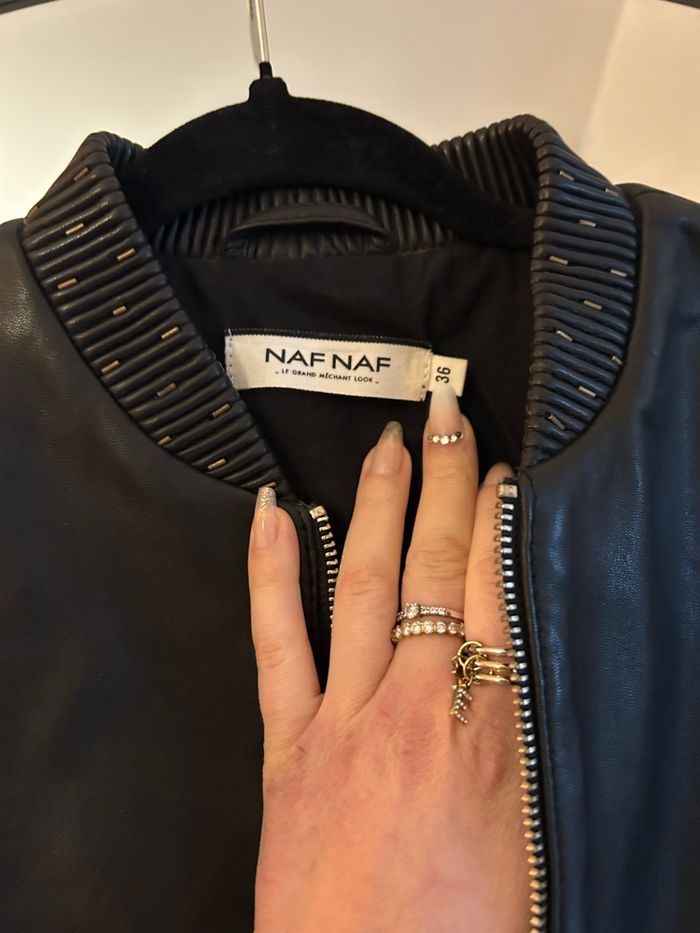 Veste bombers Naf Naf en cuir neuve avec étiquette - photo numéro 6