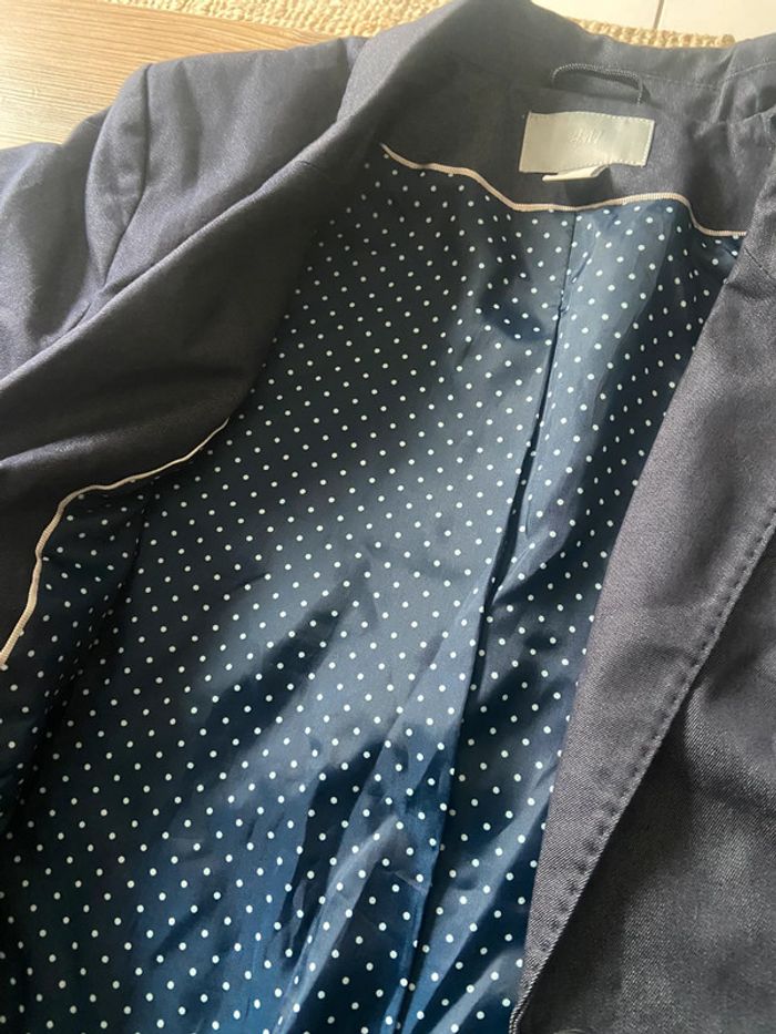 Veste blazer H&M cintrée à revers petits pois - photo numéro 2