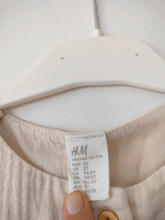 (e) combi gaze de coton H&M 92cm - photo numéro 2