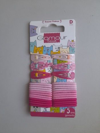 Lot de 6 barrettes et élastiques fille 