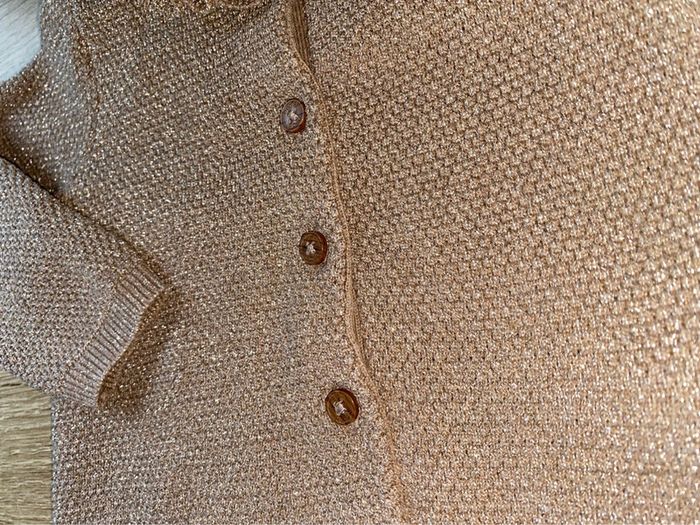 Gilets marron très clair / doré - 6 mois - photo numéro 2