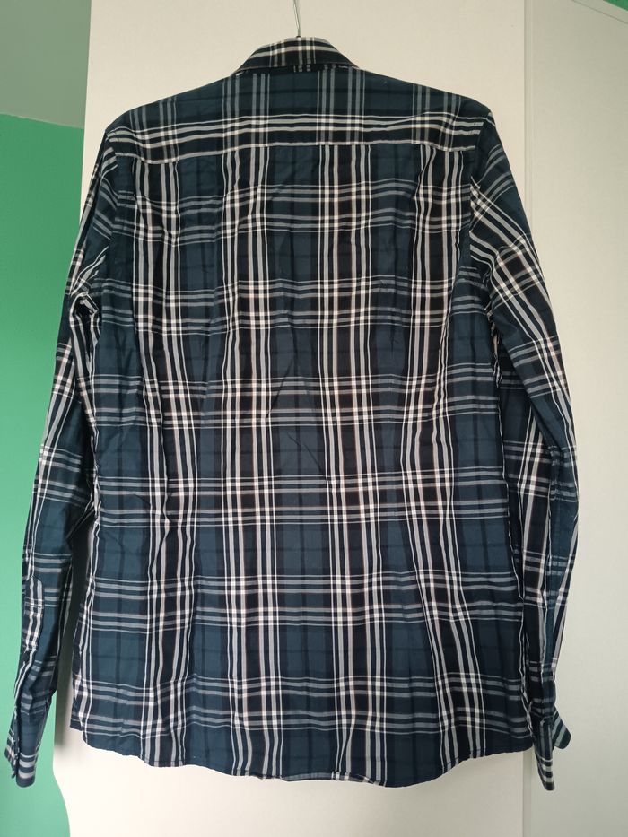 Chemise à carreaux bleue et blanche Brice Taille M– style casual 👕 - photo numéro 4