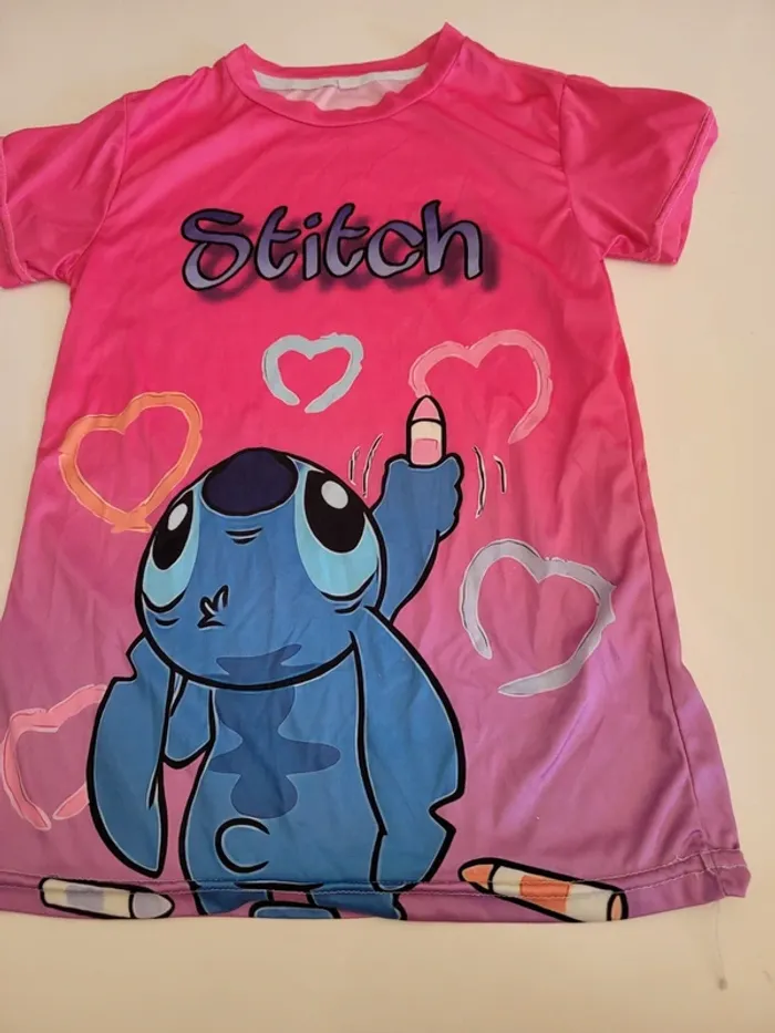 Haut stitch fille rose bleu 150 cm tbe