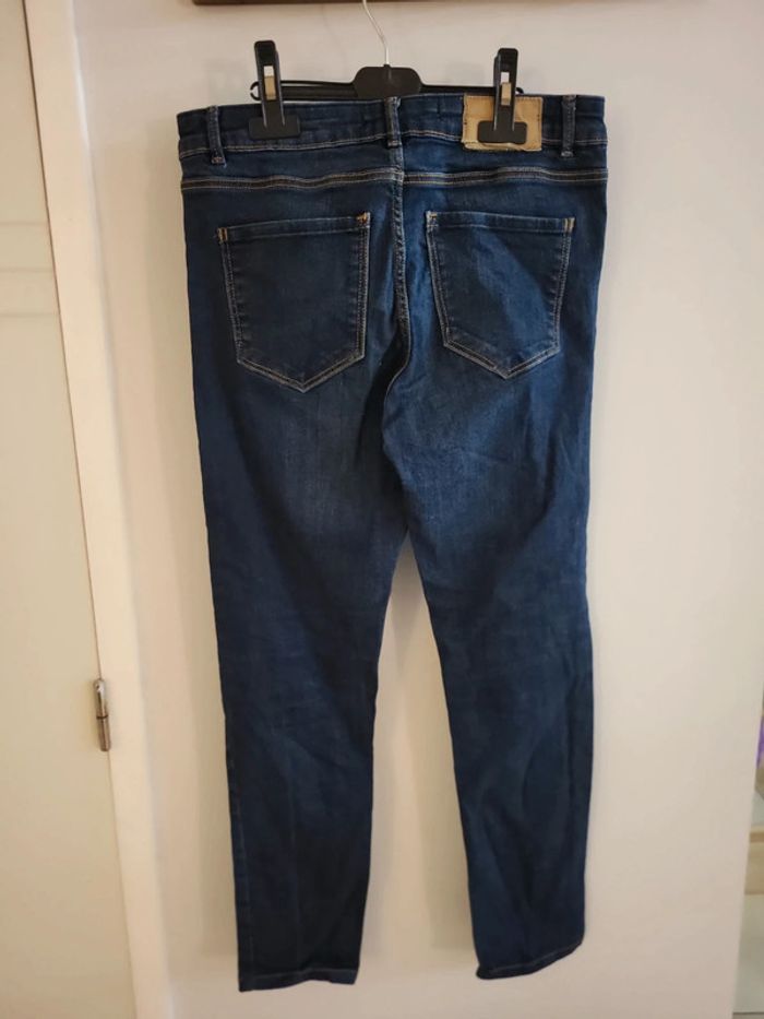 Zara jeans bleu taille haute slim taille 38 - photo numéro 3