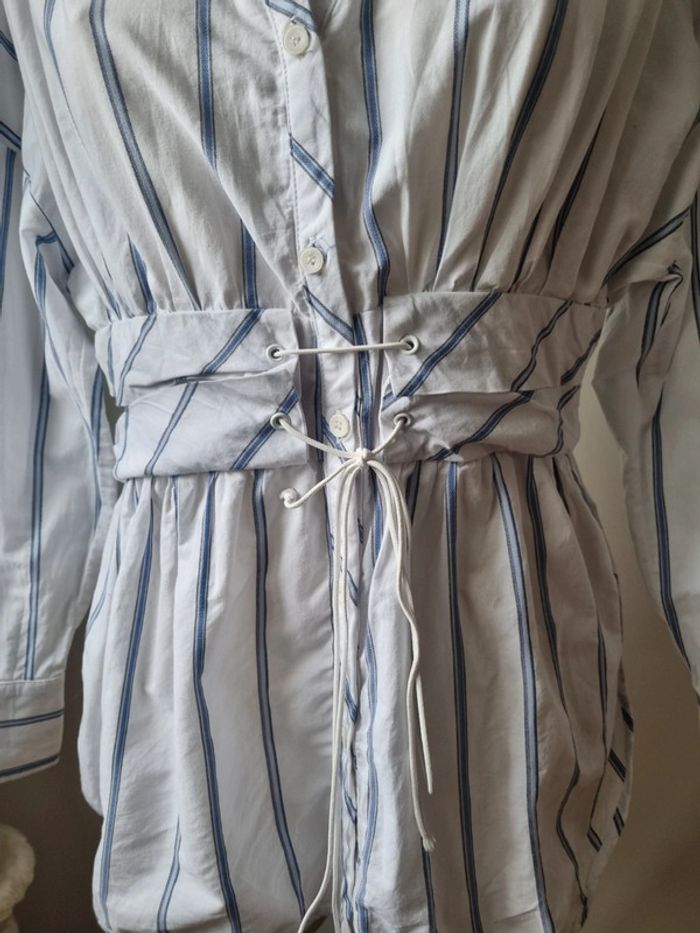 Chemise rayé en coton corset - photo numéro 13