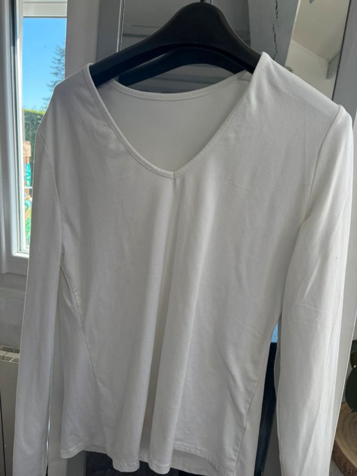 Haut femme blanc manches longues XL