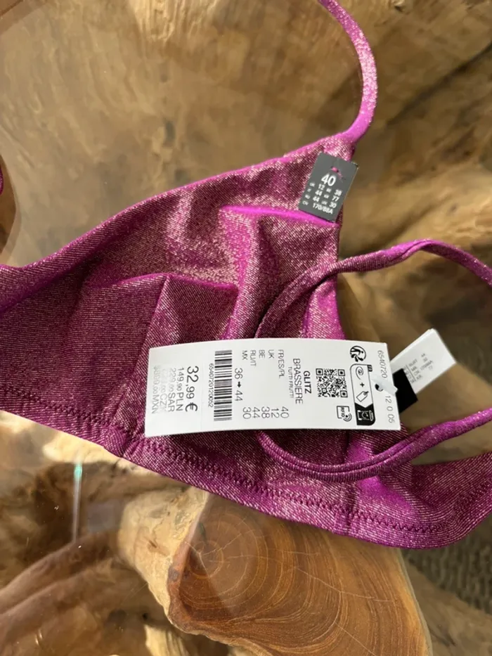 Haut de maillot de bain Etam prune doré Glitz - photo numéro 4