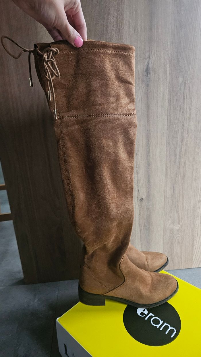 Bottes  cuissardes marron camel, pointure 38, Eram - photo numéro 2