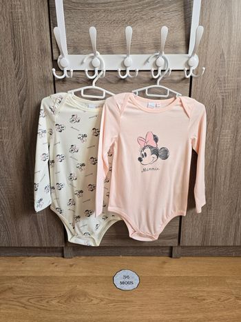 Vêtement Bébé Fille - Lot de 2 bodies Minnie - Disney - 36 mois 92 cm